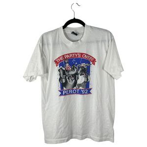 Screen Stars Best Vintage Single Stitch 1992 Perot The Party's Over Shirt Large